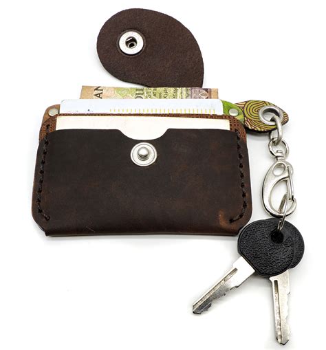 designer card holder with keyring.